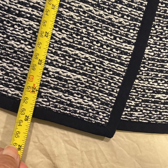 St. John Collection double breasted knit jacket. Navy and white tweed. Size 4. - Picture 11 of 11